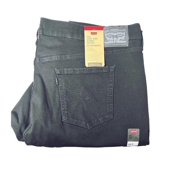 Levi's 720 Womens Black High Rise Super Skinny Jeans Plus Sz 26W New - Picture 5 of 9